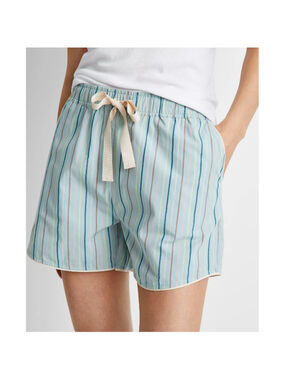 State of Day Plus Size 2X Blue Striped Sleep Lounge Poplin Boxer Shorts NWT